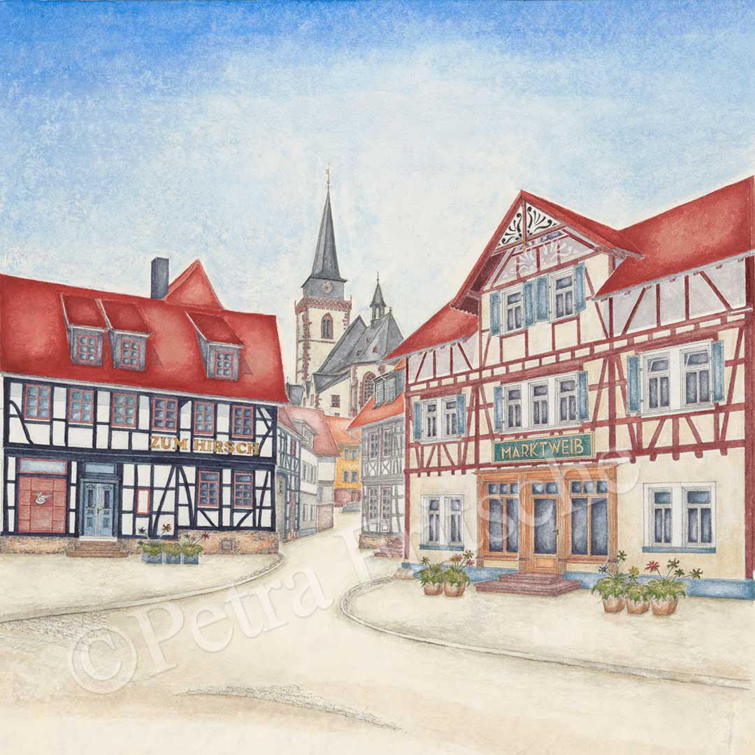 Malerwinkel_1080wz Aquarellbild Malerwinkel Oberursel von Petra Fritsche